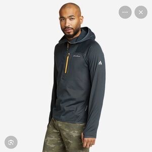 Eddie Bauer Men's High Route Grid Fleece 1/2-zip Hoodie Size XL